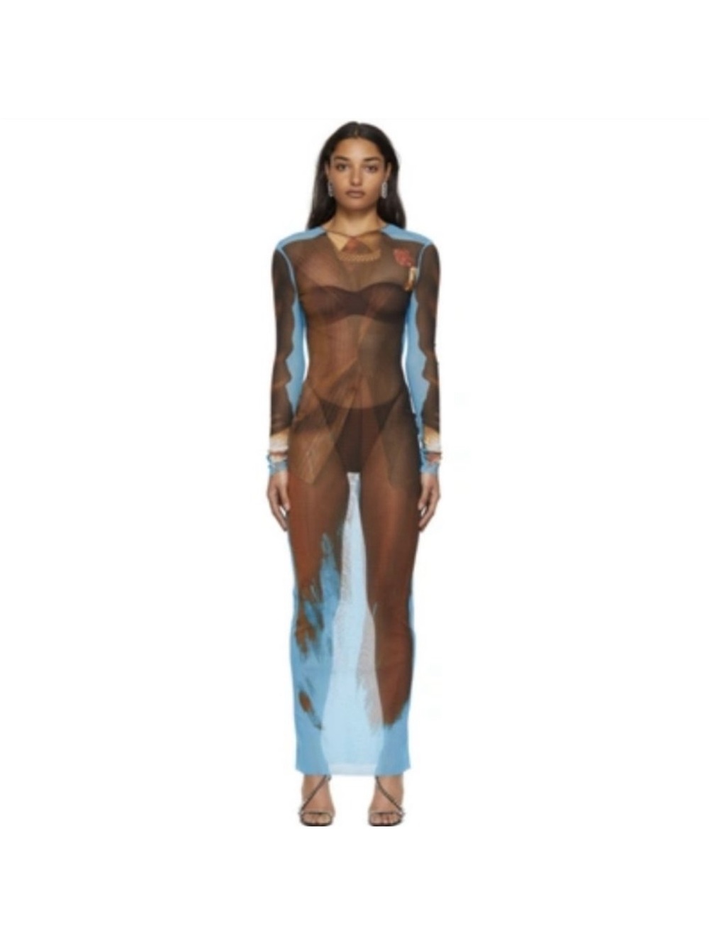 Jean Paul Gaultier Brown & Blue Tennis Suit Dress L